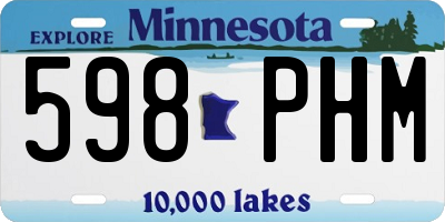 MN license plate 598PHM
