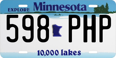 MN license plate 598PHP