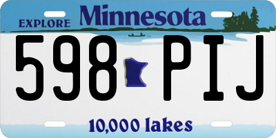 MN license plate 598PIJ