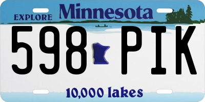 MN license plate 598PIK
