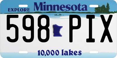 MN license plate 598PIX