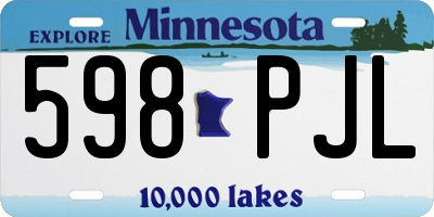 MN license plate 598PJL