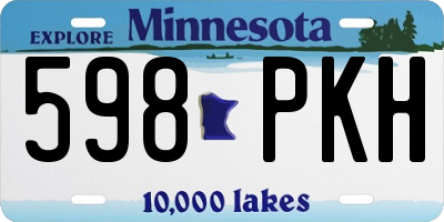 MN license plate 598PKH