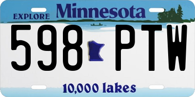 MN license plate 598PTW