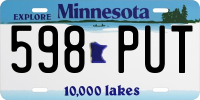 MN license plate 598PUT