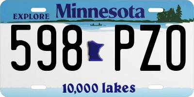 MN license plate 598PZO