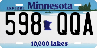 MN license plate 598QQA