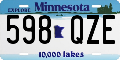 MN license plate 598QZE