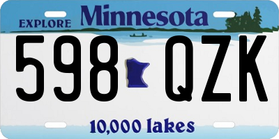 MN license plate 598QZK