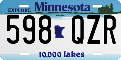 MN license plate 598QZR