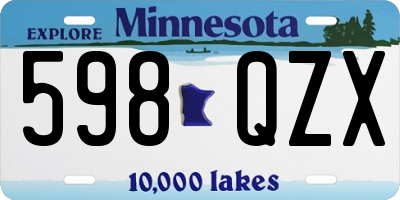 MN license plate 598QZX