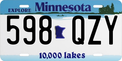 MN license plate 598QZY