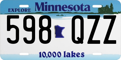 MN license plate 598QZZ
