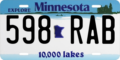 MN license plate 598RAB