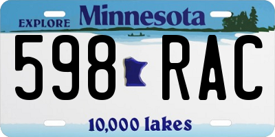 MN license plate 598RAC