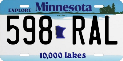 MN license plate 598RAL