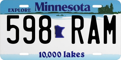MN license plate 598RAM
