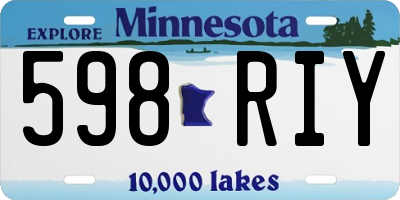 MN license plate 598RIY