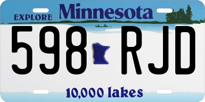 MN license plate 598RJD