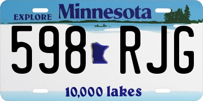 MN license plate 598RJG