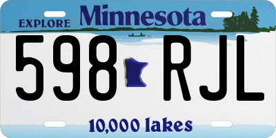 MN license plate 598RJL