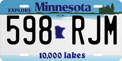 MN license plate 598RJM