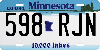 MN license plate 598RJN