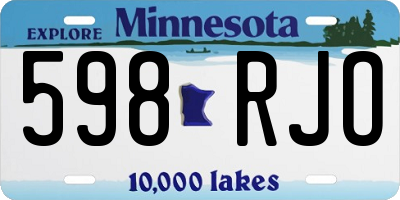 MN license plate 598RJO