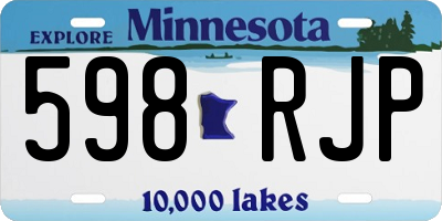 MN license plate 598RJP