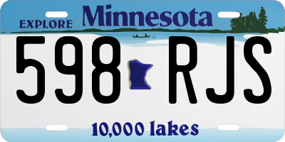 MN license plate 598RJS