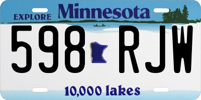 MN license plate 598RJW