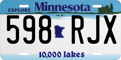 MN license plate 598RJX