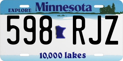 MN license plate 598RJZ