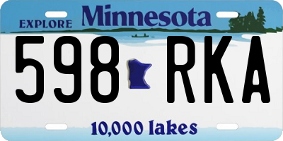 MN license plate 598RKA
