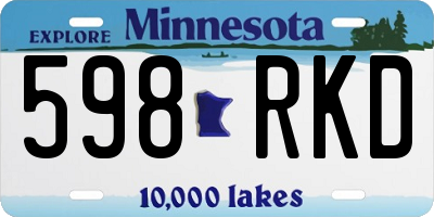 MN license plate 598RKD