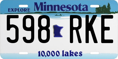 MN license plate 598RKE