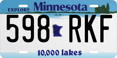 MN license plate 598RKF
