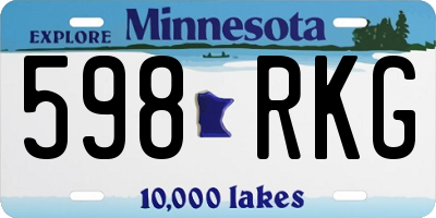 MN license plate 598RKG