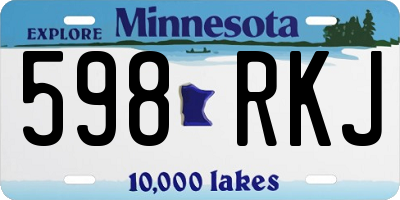 MN license plate 598RKJ