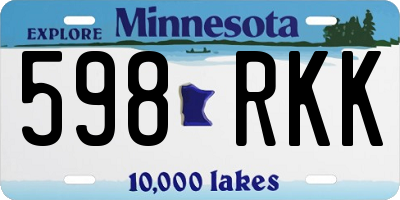 MN license plate 598RKK