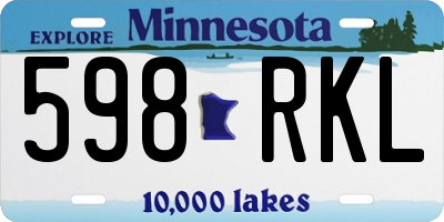 MN license plate 598RKL