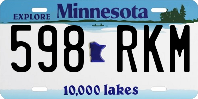 MN license plate 598RKM
