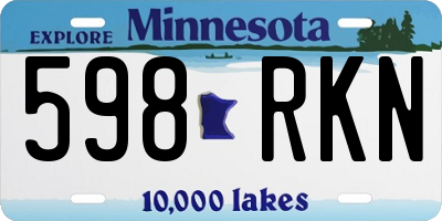 MN license plate 598RKN