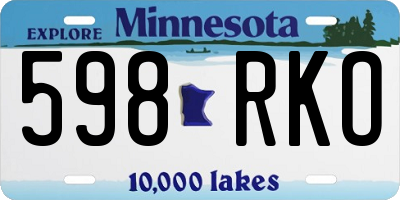 MN license plate 598RKO