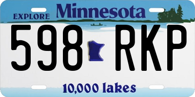 MN license plate 598RKP