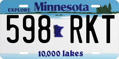 MN license plate 598RKT