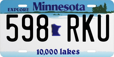 MN license plate 598RKU