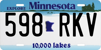 MN license plate 598RKV