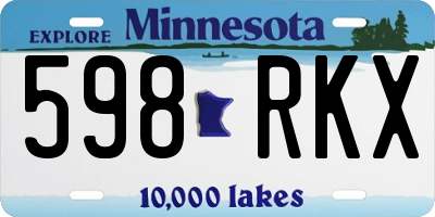 MN license plate 598RKX