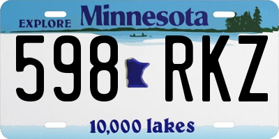MN license plate 598RKZ